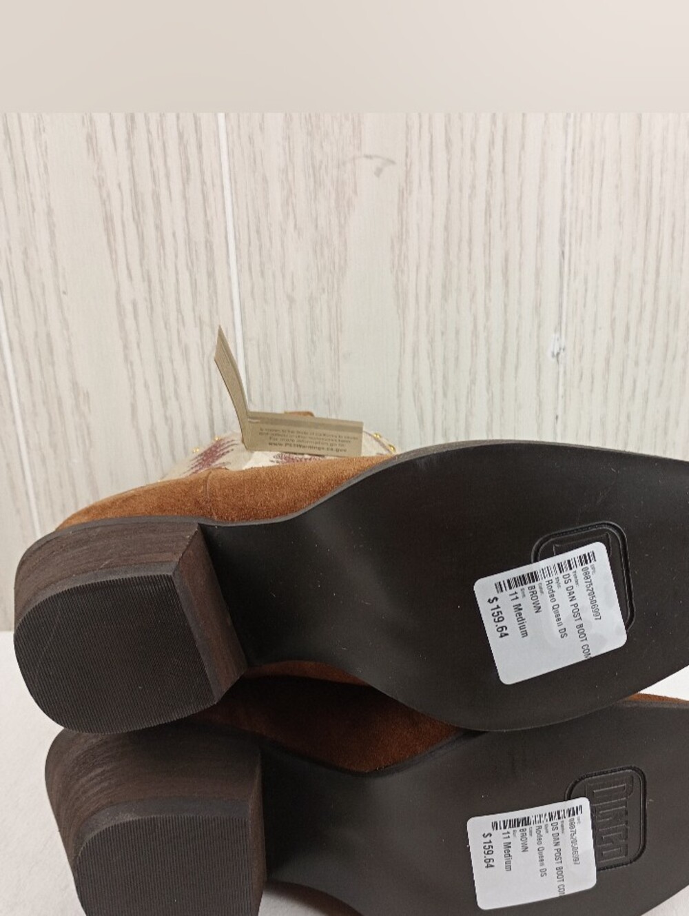 Dingo Rodeo Queen Brown and white sz 11 Med ankle boot calf hair NWT - Picture 6 of 8